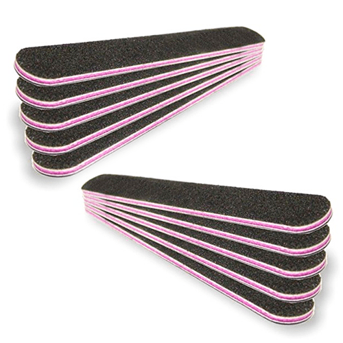 Black Pink Nail Files 80/100 Grit 6" Double-Sided Acrylic Nail File - 10 piece - Universal Nail Supplies