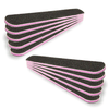 Schwarz-rosa Nagelfeilen, Körnung 80/100, 15,2 cm, doppelseitige Acryl-Nagelfeilen – 10 Stück