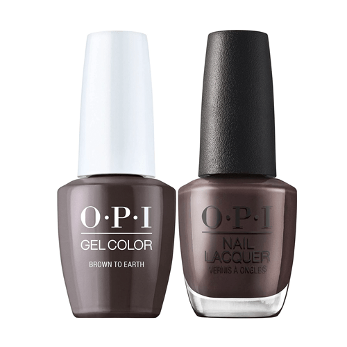 OPI GelColor + Matching Lacquer Brown To Earth #F004 - Universal Nail Supplies