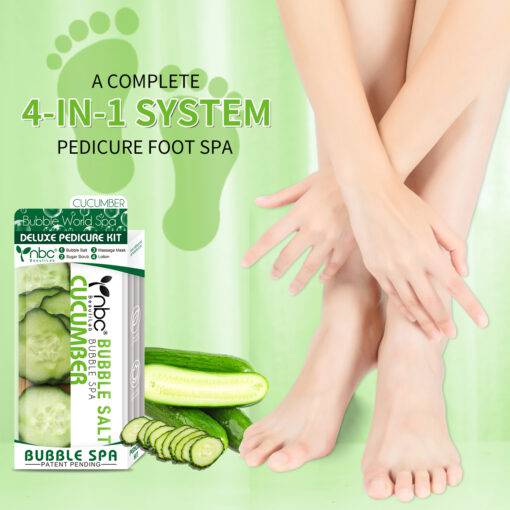 NBC Pedicure Spa Foot Care In A Box 4 Step Set - Cucumber Scent - Universal Nail Supplies
