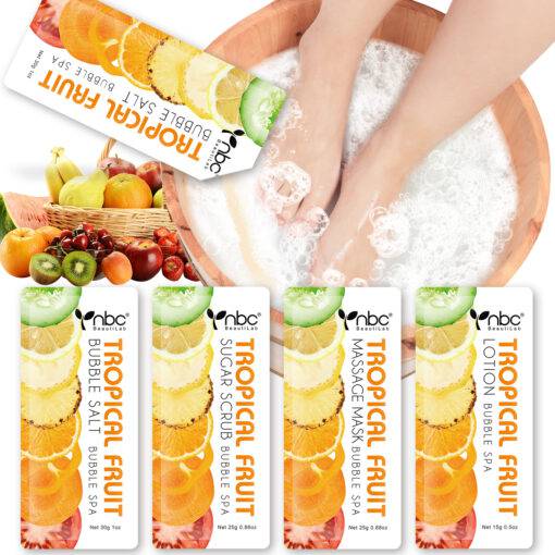 NBC Pedicure Spa Foot Care In A Box 4 Step Set - Tropical Fruit Scent - Universal Nail Supplies