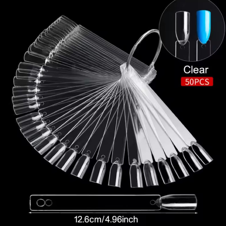 UNS Nail Swatch Chart With Ring Clear 50pcs - Universal Nail Supplies