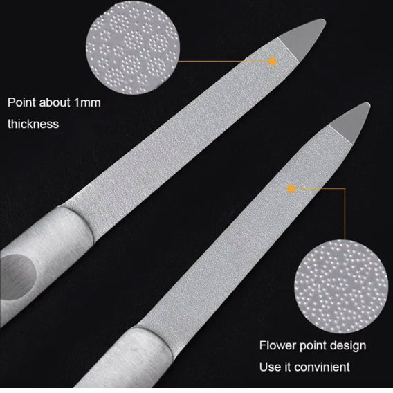 3 Stainless Steel Professional Double Sides Files - Universal Nail Supplies