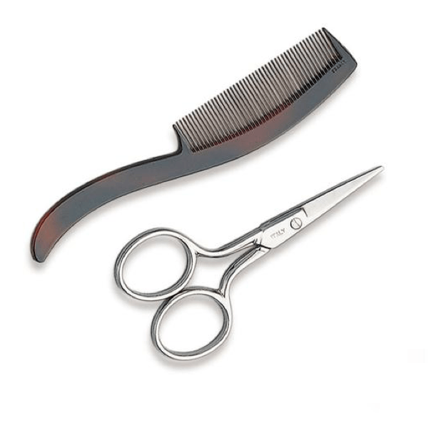 Ultra Haircare - Mustache Scissors & Comb #4102 - Universal Nail Supplies