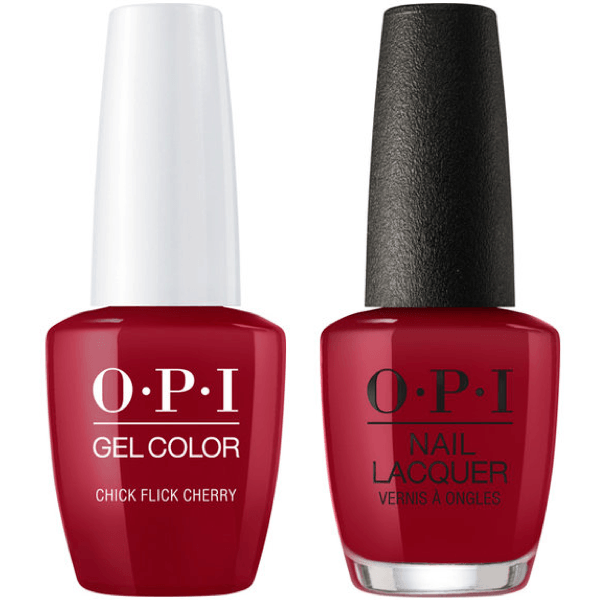 OPI GelColor + Matching Lacquer Chick Flick Cherry #H02 - Universal Nail Supplies