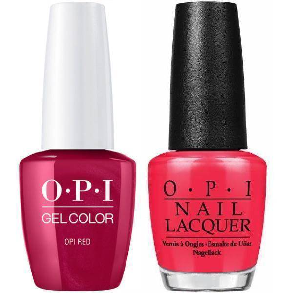 OPI GelColor + Matching Lacquer OPI Red #L72 - Universal Nail Supplies