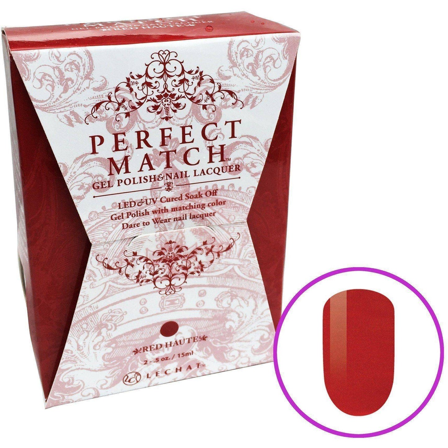 LeChat Perfect Match Gel + Matching Lacquer Red Haute #189 - Universal Nail Supplies