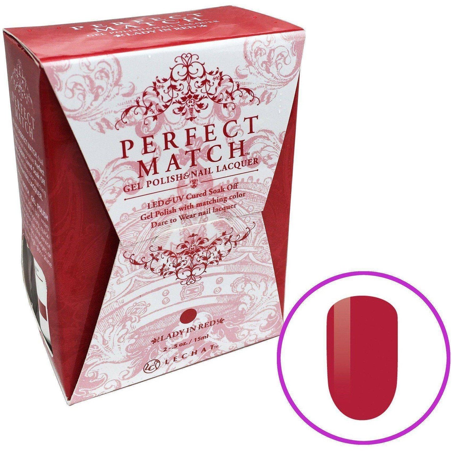 LeChat Perfect Match Gel + Matching Lacquer Lady In Red #188 - Universal Nail Supplies