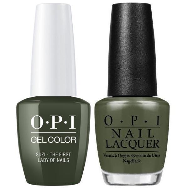 OPI GelColor + Matching Lacquer Suzi-The First Lady Of Nails #W55 - Universal Nail Supplies