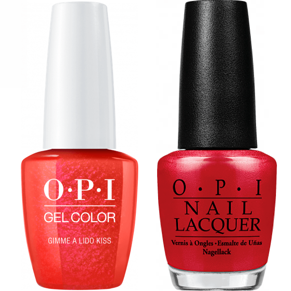OPI GelColor + Matching Lacquer Gimme A Lido Kiss #V30 - Universal Nail Supplies