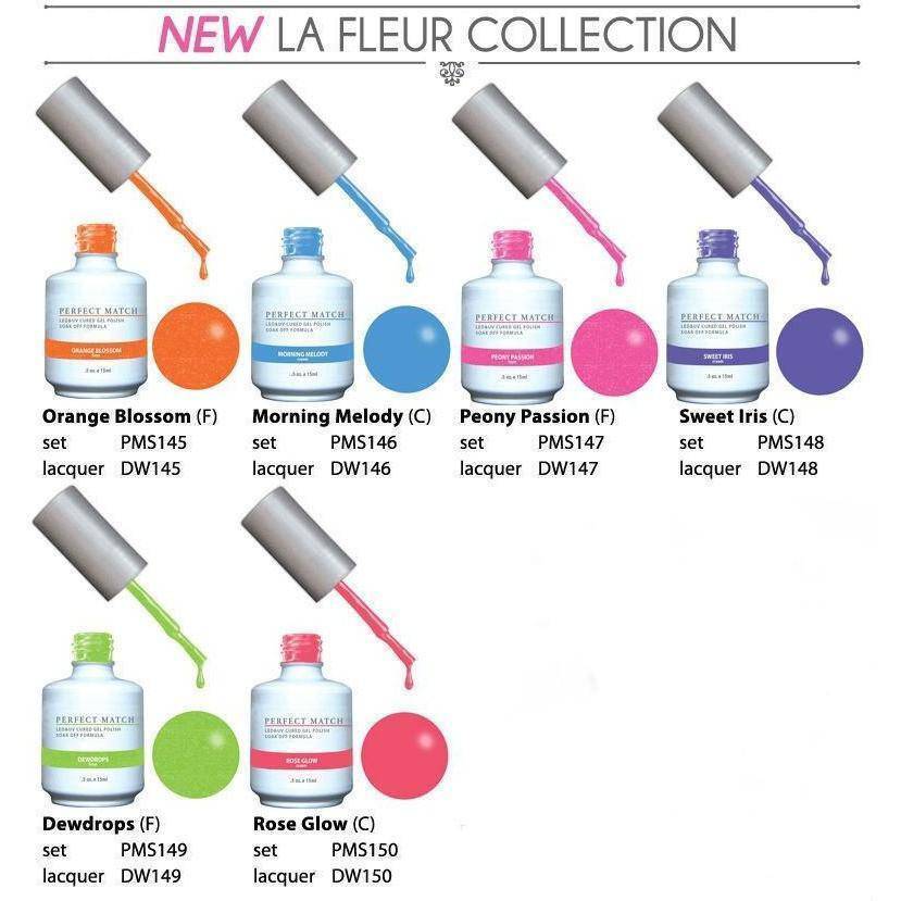 LeChat Perfect Match Gel + Matching Lacquer La Fleur Collection #145 - #150 - Universal Nail Supplies