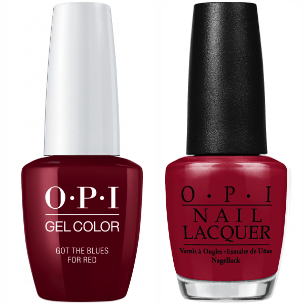 OPI GelColor + Matching Lacquer Got The Blues For Red #W52 - Universal Nail Supplies