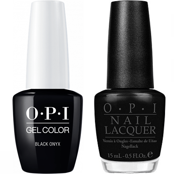 OPI GelColor + Matching Lacquer Black Onyx #T02 - Universal Nail Supplies
