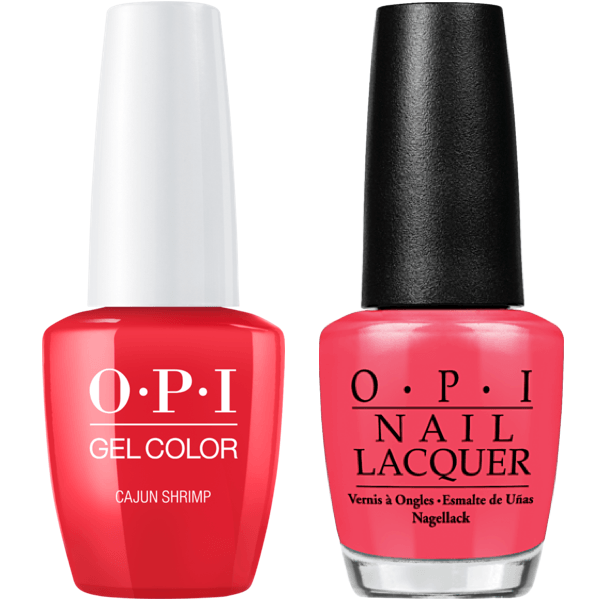 OPI GelColor + Matching Lacquer Cajun Shrimp #L64 - Universal Nail Supplies