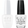 OPI GelColor + Matching Lacquer Alpine Snow #L00