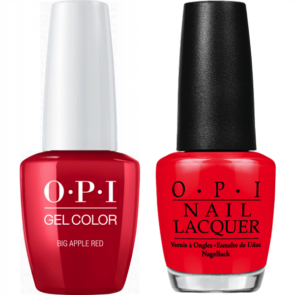 OPI GelColor + Matching Lacquer Big Apple Red #N25 - Universal Nail Supplies