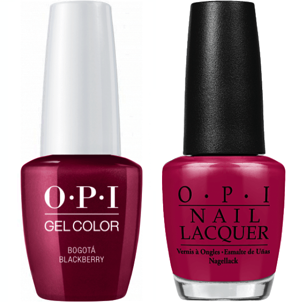 OPI GelColor + Matching Lacquer Bogota Blackberry #F52 - Universal Nail Supplies