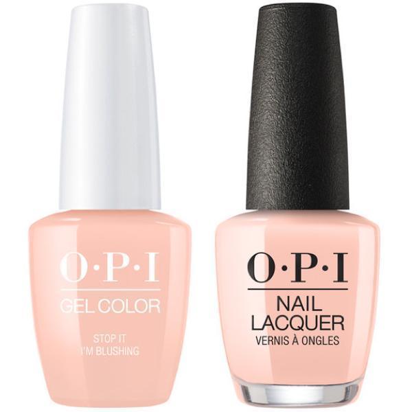 OPI GelColor + Matching Lacquer Stop It I'm Blushing #T74 - Universal Nail Supplies