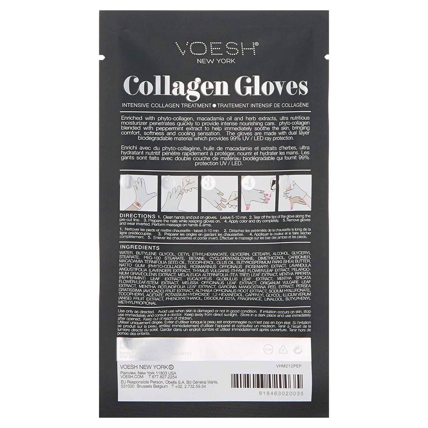 Voesh-Vegan Collagen Gloves - Intensive Hand Treatment (Peppermint Oil) - Universal Nail Supplies