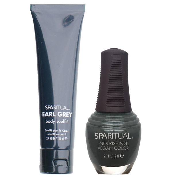 Sparitual Nail Lacquer - Earl Grey + Body Souffle Holiday Kit - Universal Nail Supplies