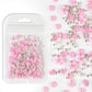 Pink Acrylic Flower Nail Art Charm Decoration Steel Ball For Manicure Design - Universal Nail Supplies