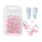 Pink Acrylic Flower Nail Art Charm Decoration Steel Ball For Manicure Design - Universal Nail Supplies