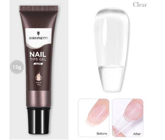 Born Pretty 15g New Tec Nail Tips Transparent Nail Extension Gel (Clear) - Universal Nail Supplies