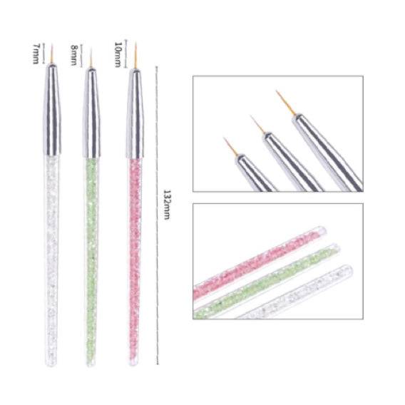 Nail Art Brush Pen Painting Tools 3Pcs/Set - Universal Nail Supplies