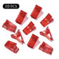 Set of 10 acrylic nail tips clips for quick extension, plastic clamp assistants for nail art and salon use.