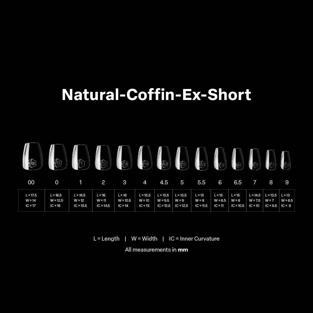 Aprés Nail Gel-X Extensions - Natural Coffin Extra Short V2 - Universal Nail Supplies