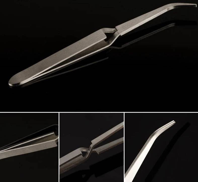 Nail Art Shaping Tweezers Stainless Steel Multi-Function Clip Tip Manicure Tool - Universal Nail Supplies