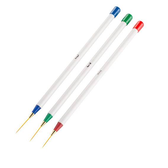 3pcs Tiny Tips Paint Liner Drawing Art Painting Pen Brush - Universal Nail Supplies