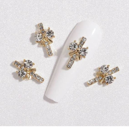 10Pcs Nail Rhinestone Gold /Silver Color Luxury Crystal Nail Art Jewelry - Universal Nail Supplies