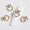 10Pcs Nail Rhinestone Gold /Silver Color Luxury Crystal Nail Art Jewelry