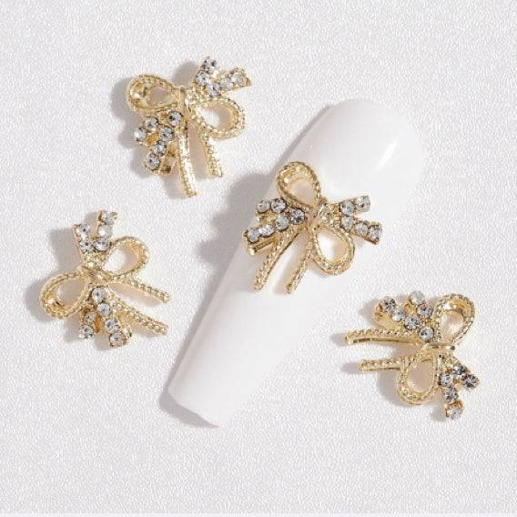 10Pcs Nail Rhinestone Gold /Silver Color Luxury Crystal Nail Art Jewelry - Universal Nail Supplies