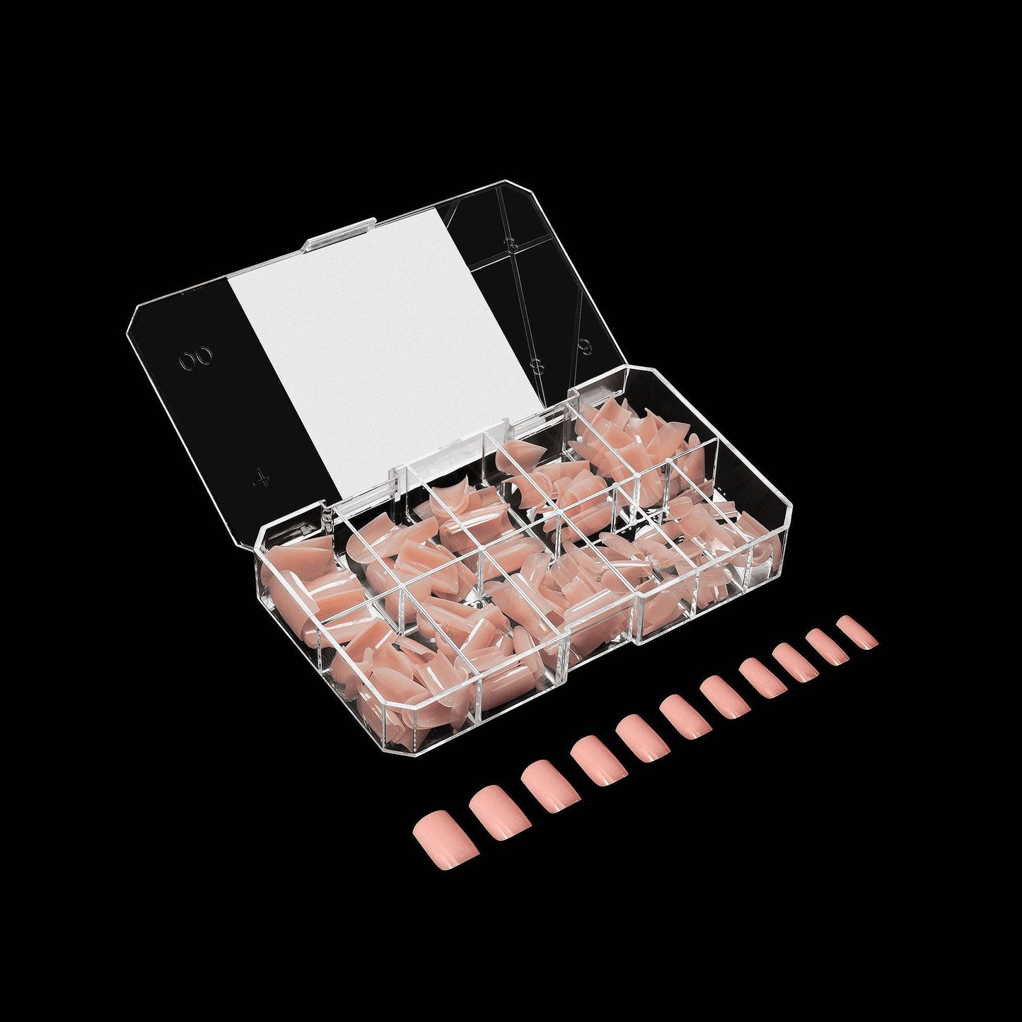 Aprés Gel-X - Neutrals Margot Natural Square Short Box of Tips 150pcs -11 Sizes - Universal Nail Supplies