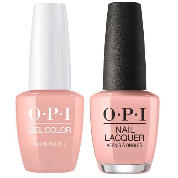 OPI GelColor + Matching Lacquer Machu Peach-u #P36 - Universal Nail Supplies