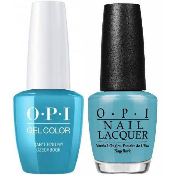 Opi GelColor + Matching Lacquer Can't Find My CzechBook #E75 - Universal Nail Supplies