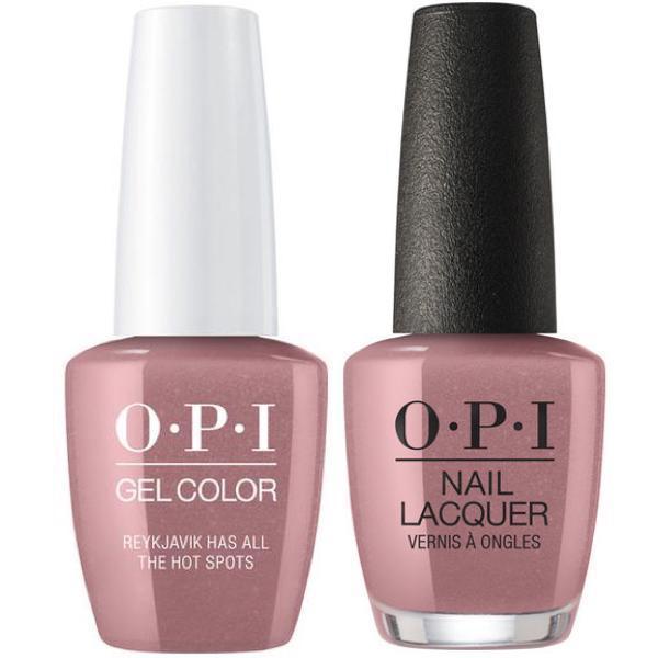OPI GelColor + Matching Lacquer Reykjavik Has All the Hot Spots #I63 - Universal Nail Supplies