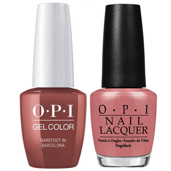 OPI GelColor + Matching Lacquer Barefoot In Barcelona #E41 - Universal Nail Supplies