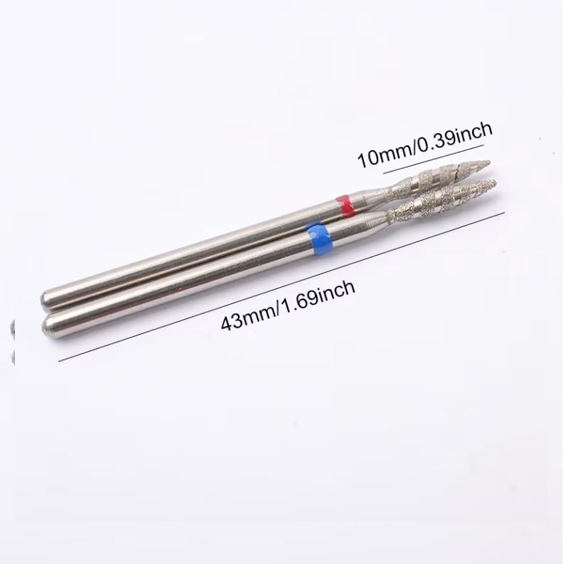 UNS 2Pc Tornado Flame Diamond Nail Drill Bit - Universal Nail Supplies