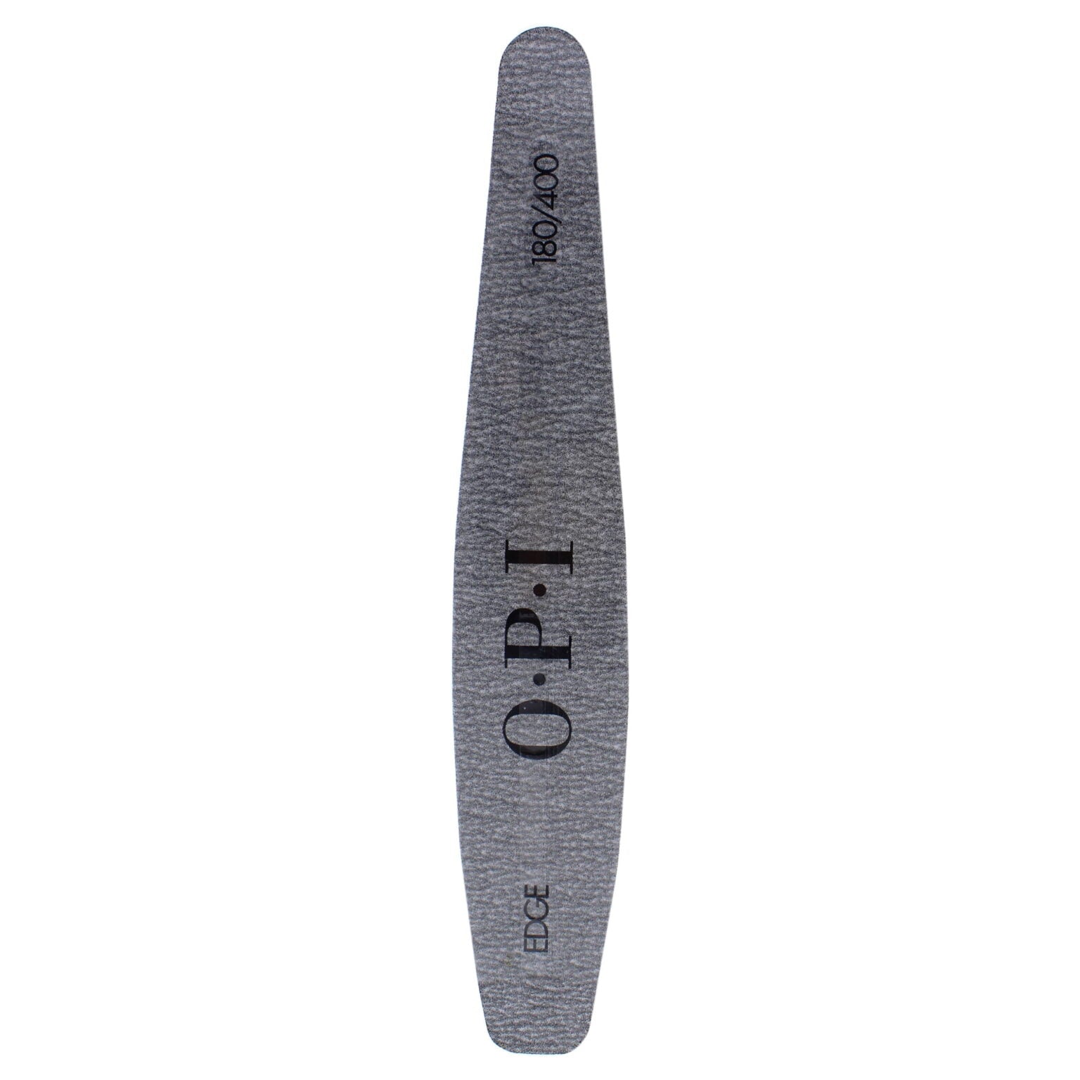 OPI gel nail polish with dual-sided nail file featuring 180/400 grit for shaping and smoothing nails.