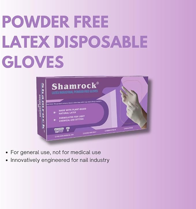 Shamrock Latex Industrial Gloves, Powder-Free,  Multi-Purpose Use - Box