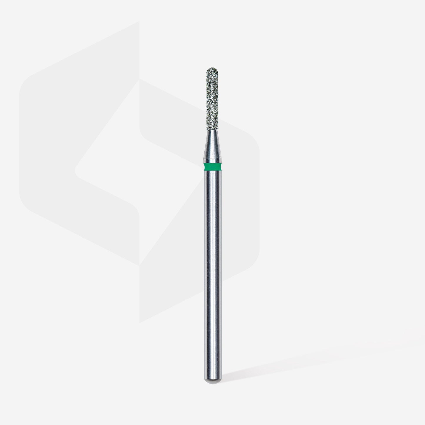 Diamond nail drill bit, rounded "cylinder", green, head diameter 1.4 mm/ working part 8 mm image 1