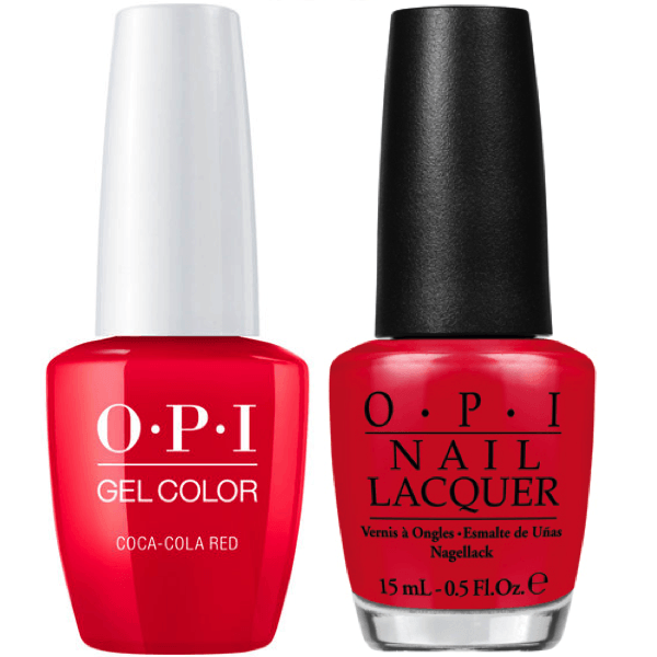 OPI GelColor + Matching Lacquer Coca-Cola Red #C13 - Universal Nail Supplies