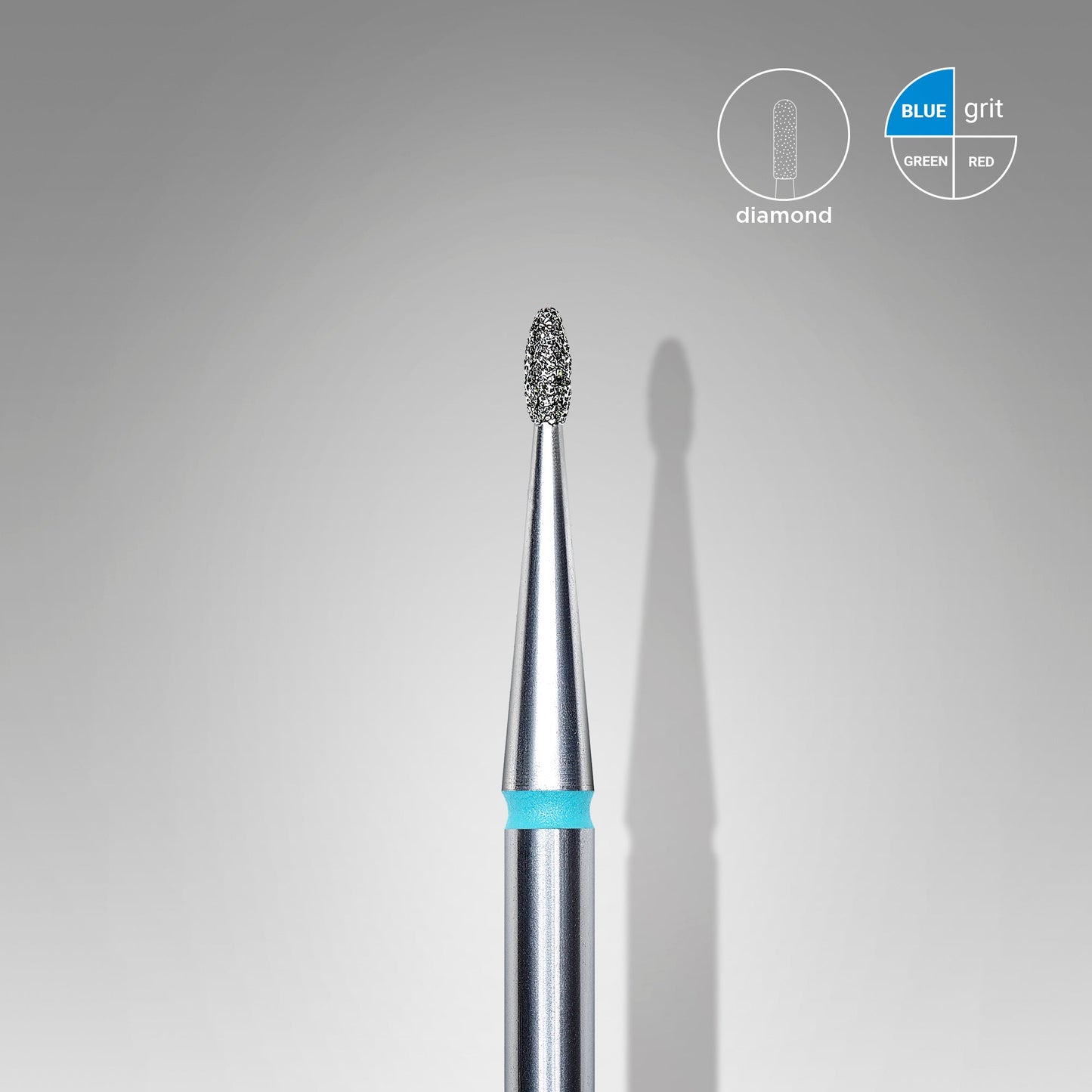 Diamond nail drill bit, rounded "bud" , blue, head diameter 1.2 mm/ working part 3 mm image 0