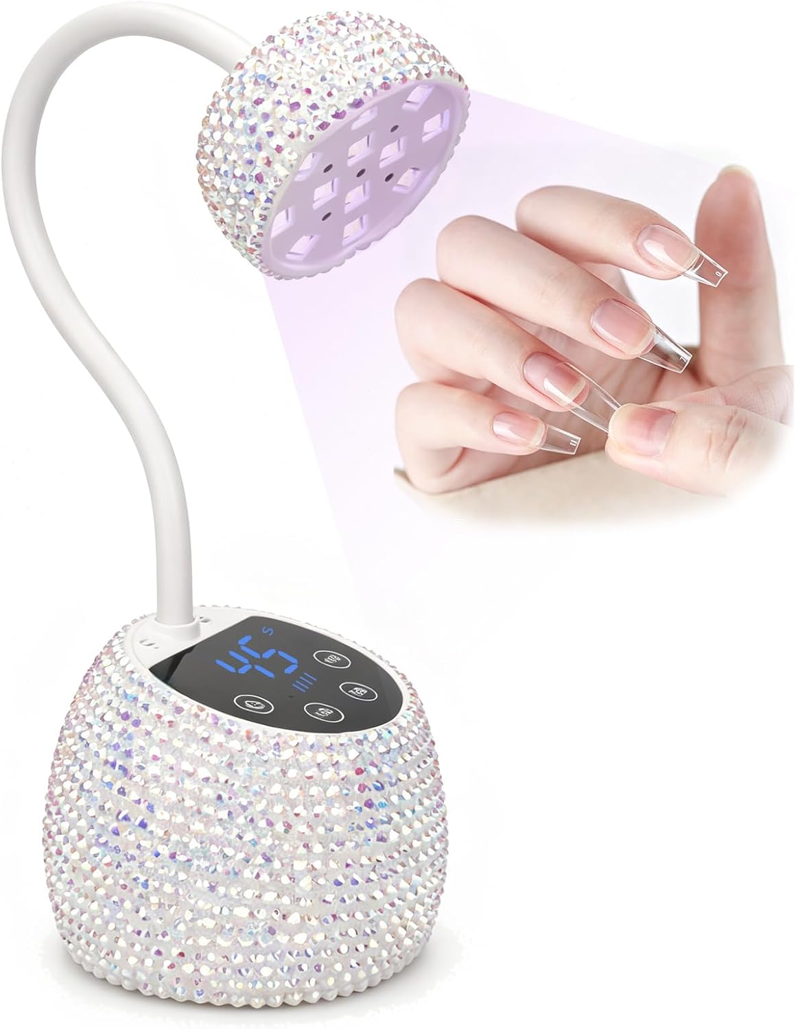 UNS UV flexible LED nail glitter lamp with digital timer for nail curing