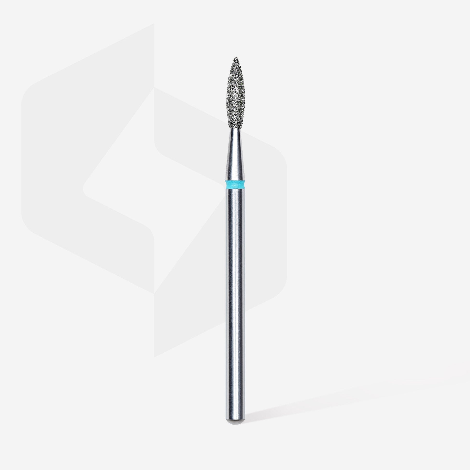 Diamond nail drill bit "flame", sharp, blue,  head diameter 2.1  mm/ working part 8 mm (sets 6 pcs image 1