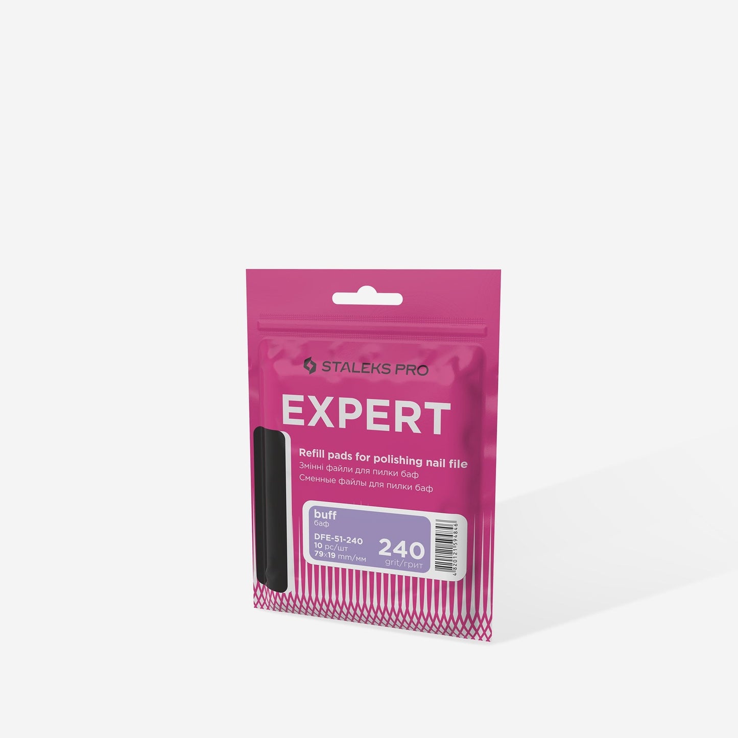 White refill pads for polishing nail file Staleks Pro Expert 51, 240 grit image 2