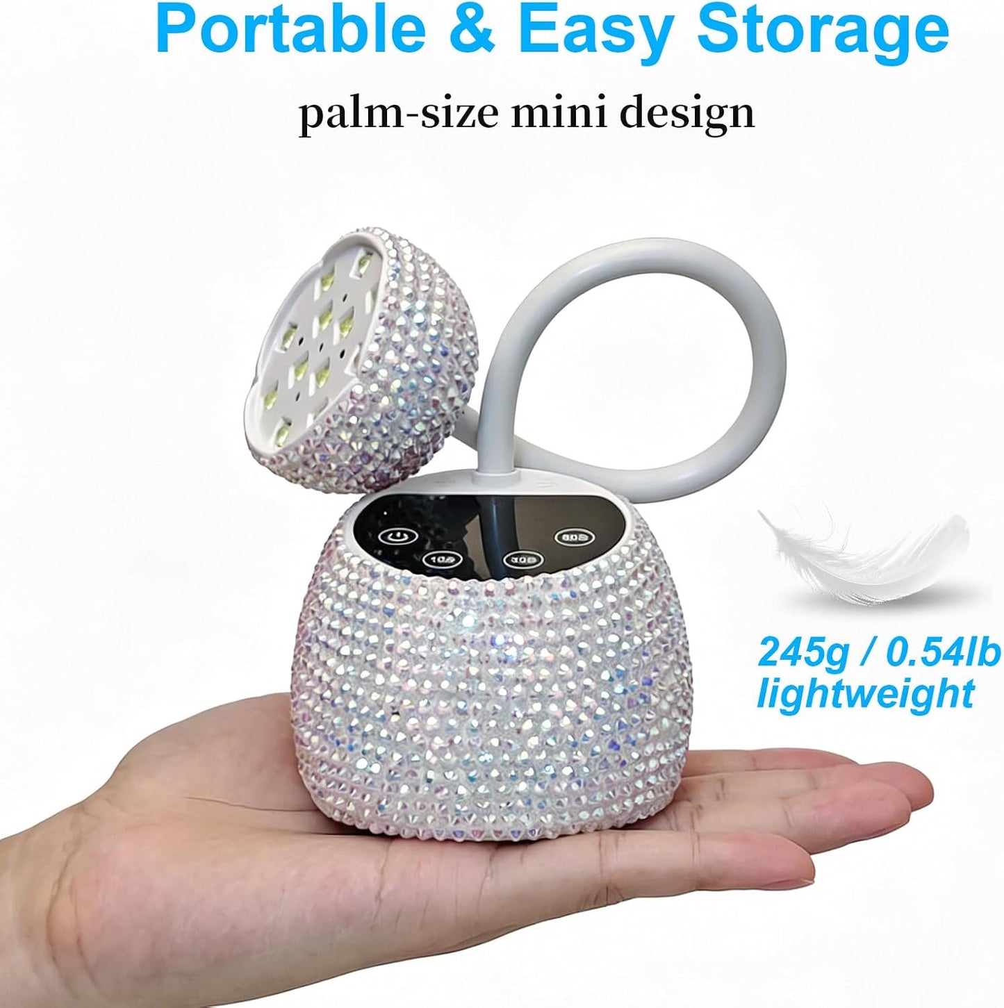 UNS UV flexible LED nail glitter lamp with digital timer for nail curing setup